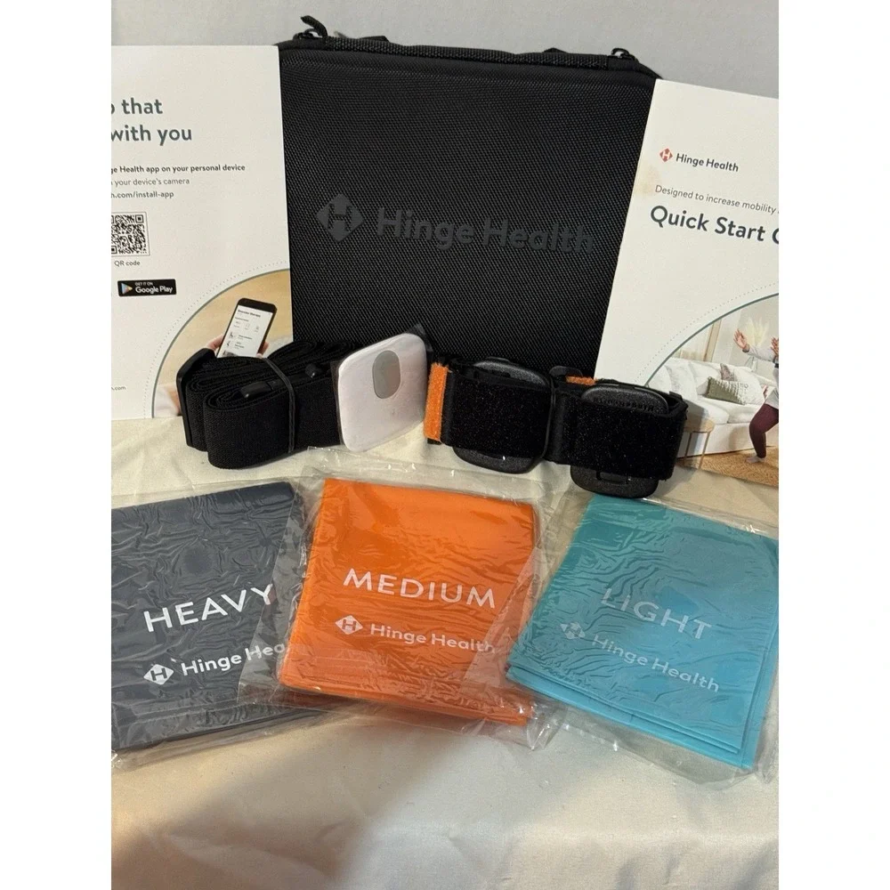 Hinge Health Therapy Kit Bands Sensors Straps Charger‎ Case App Quick Start NEW